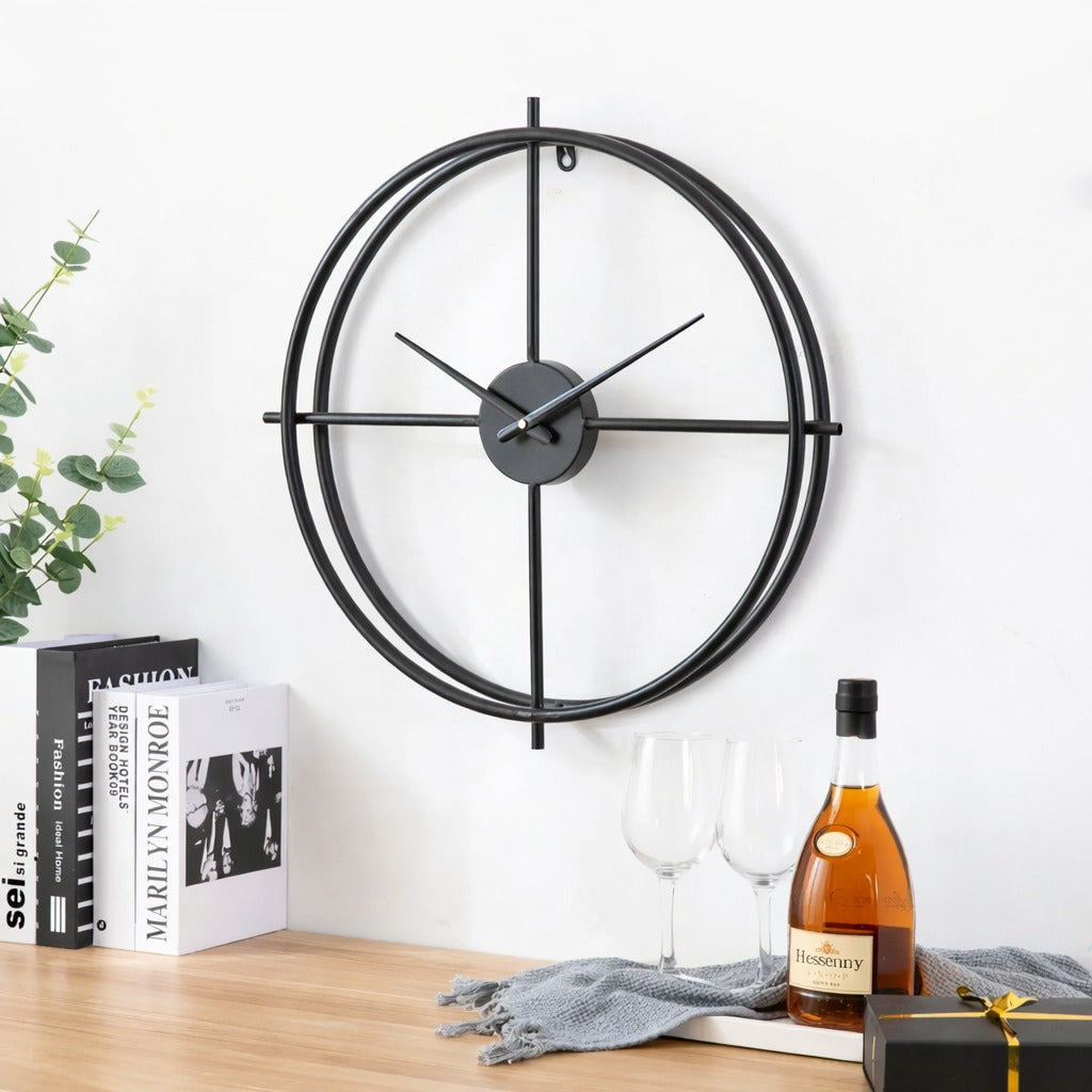SimpluAcasa™ Ceas de perete modern minimalist – metal – design circular — Confort Practic Pentru Casa Ta Imagine secundară a produsului