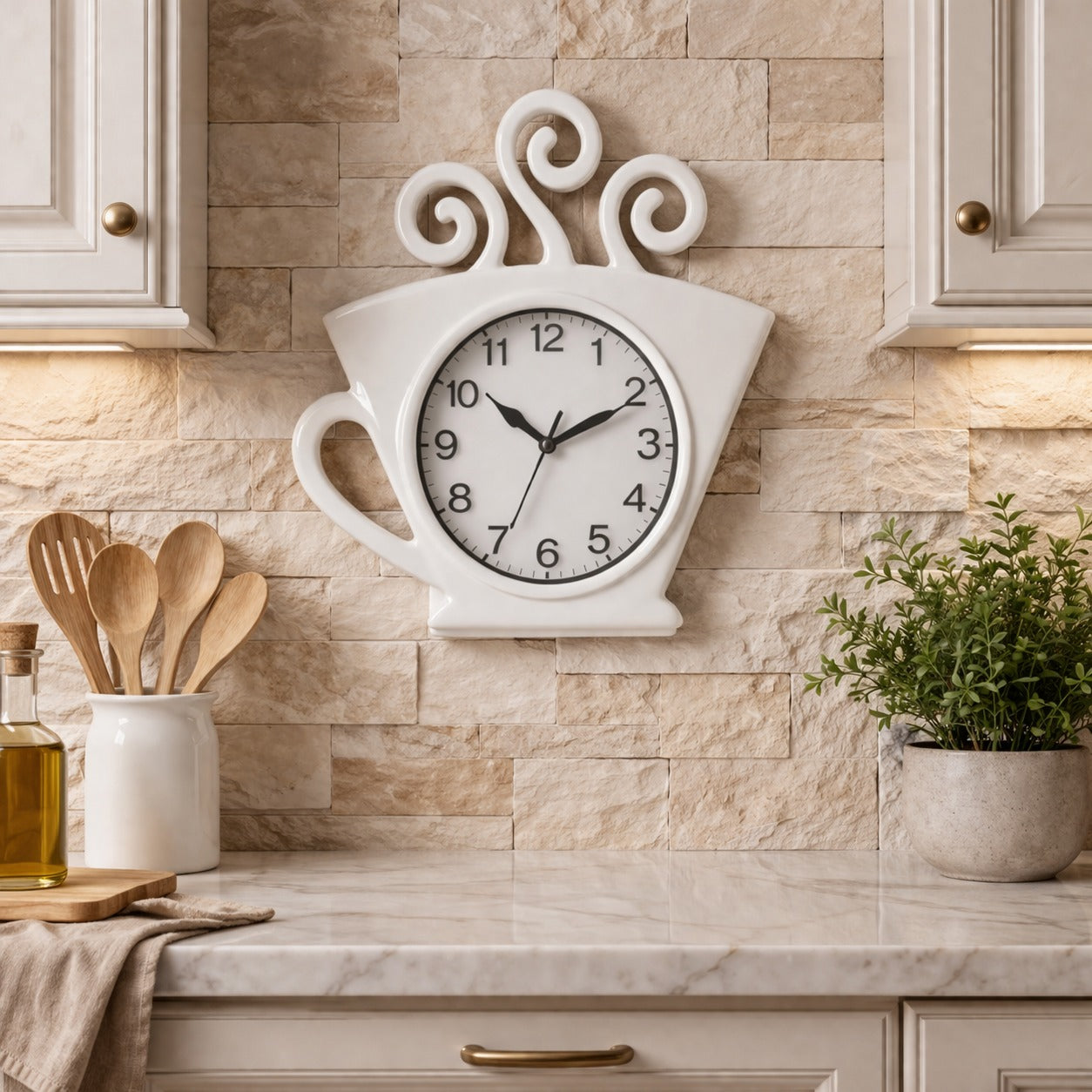 SimpluAcasa™ Ceas de perete cafea 29x27 cm – design decorativ pentru — Mai Mult Confort în Bucătărie