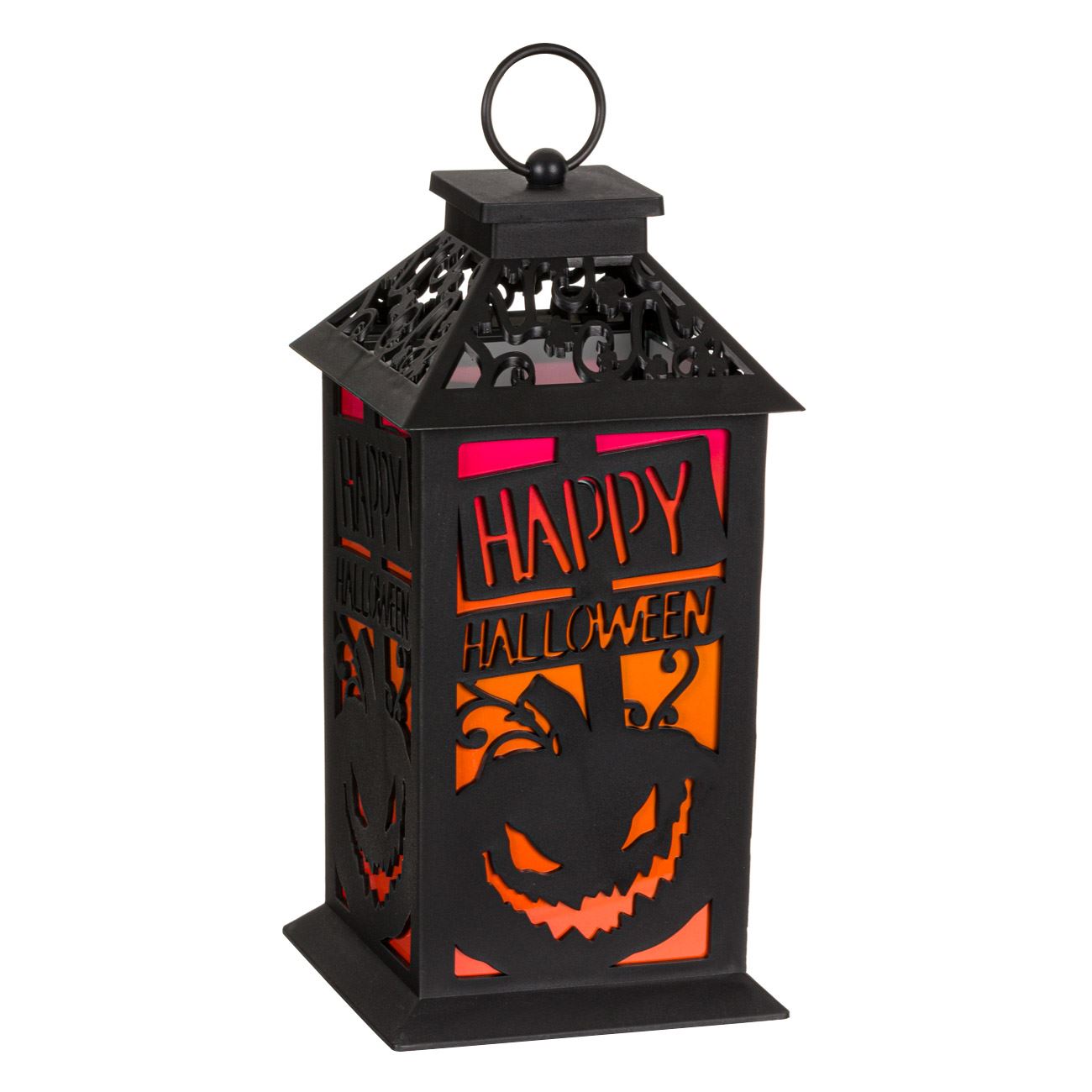 Felinar Decorativ Halloween Dovleac Negru 14x14x28cm Imagine principală a produsului