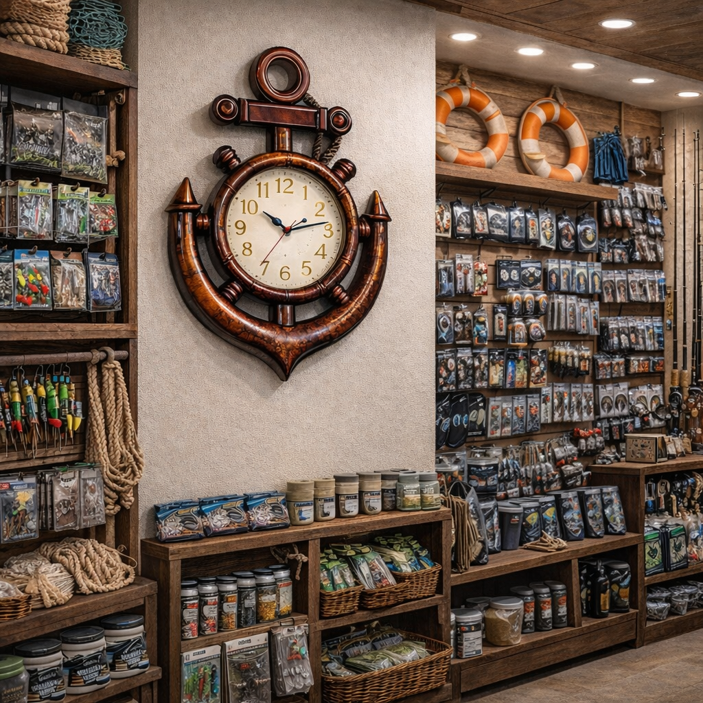 SimpluAcasa™ Ceas de perete in forma de ancora decorativa – 35 — Confort Practic Pentru Casa Ta