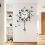 SimpluAcasa™ Ceas decorativ de perete metal cu pendul 60x60 cm design — Confort Practic Pentru Casa Ta