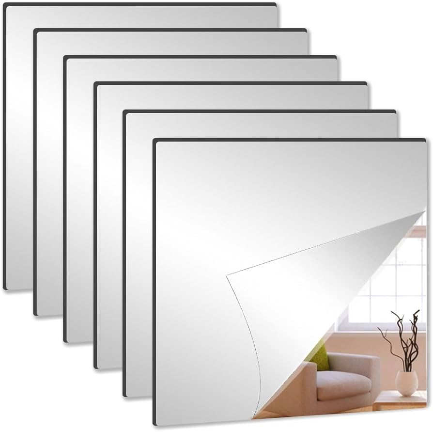 Set 32 oglinzi acrilice decorative design patrat Imagine principală a produsului
