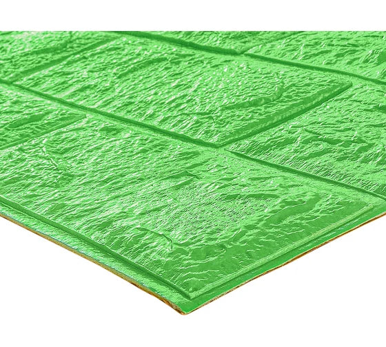 SimpluAcasa™ Tapet 3D caramida Verde lime auto-adeziv pentru interior 70 x — Confort Practic Pentru Casa Ta