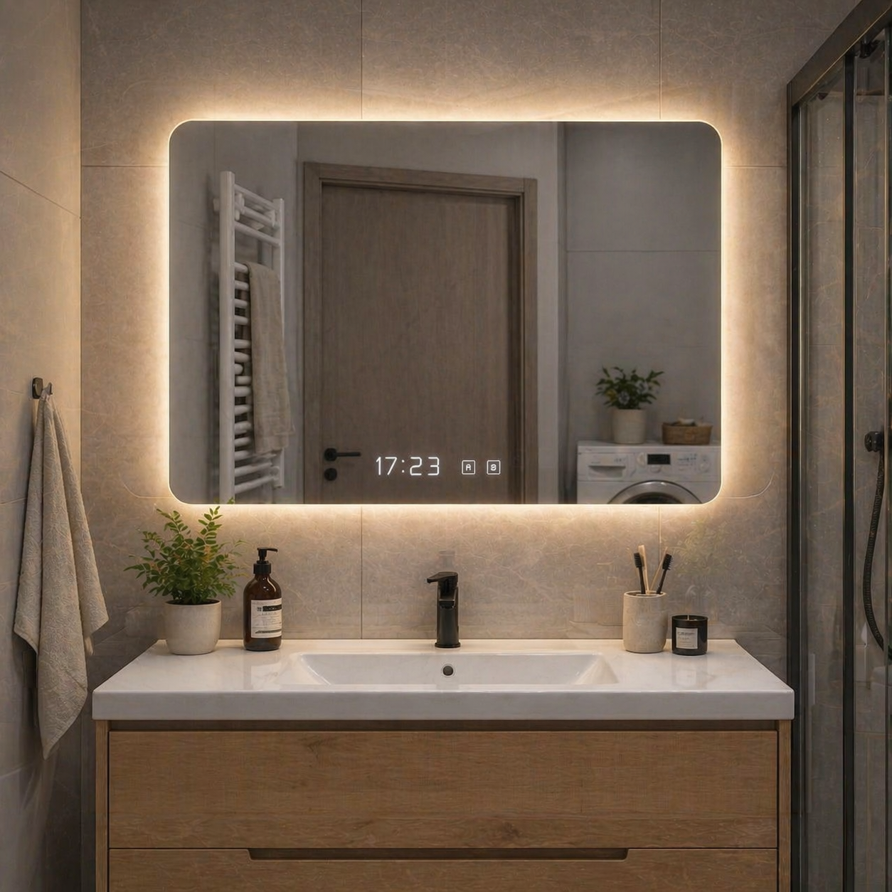 SimpluAcasa™ Oglinda Led Premium 80x60 — Confort Practic Pentru Casa Ta