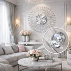 SimpluAcasa™ Ceas de perete decorativ premium – metal si cristale – — Confort Practic Pentru Casa Ta