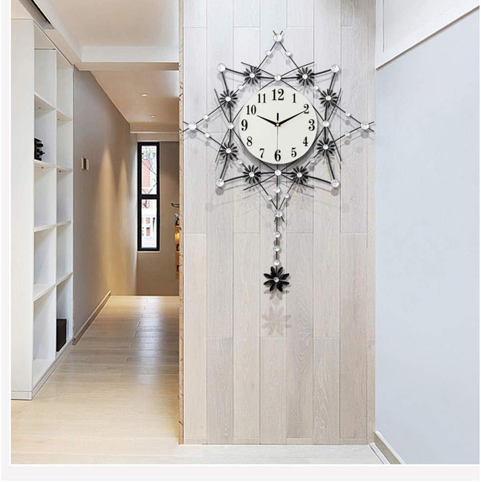 SimpluAcasa™ Ceas decorativ de perete metal cu pendul 60x60 cm design — Confort Practic Pentru Casa Ta