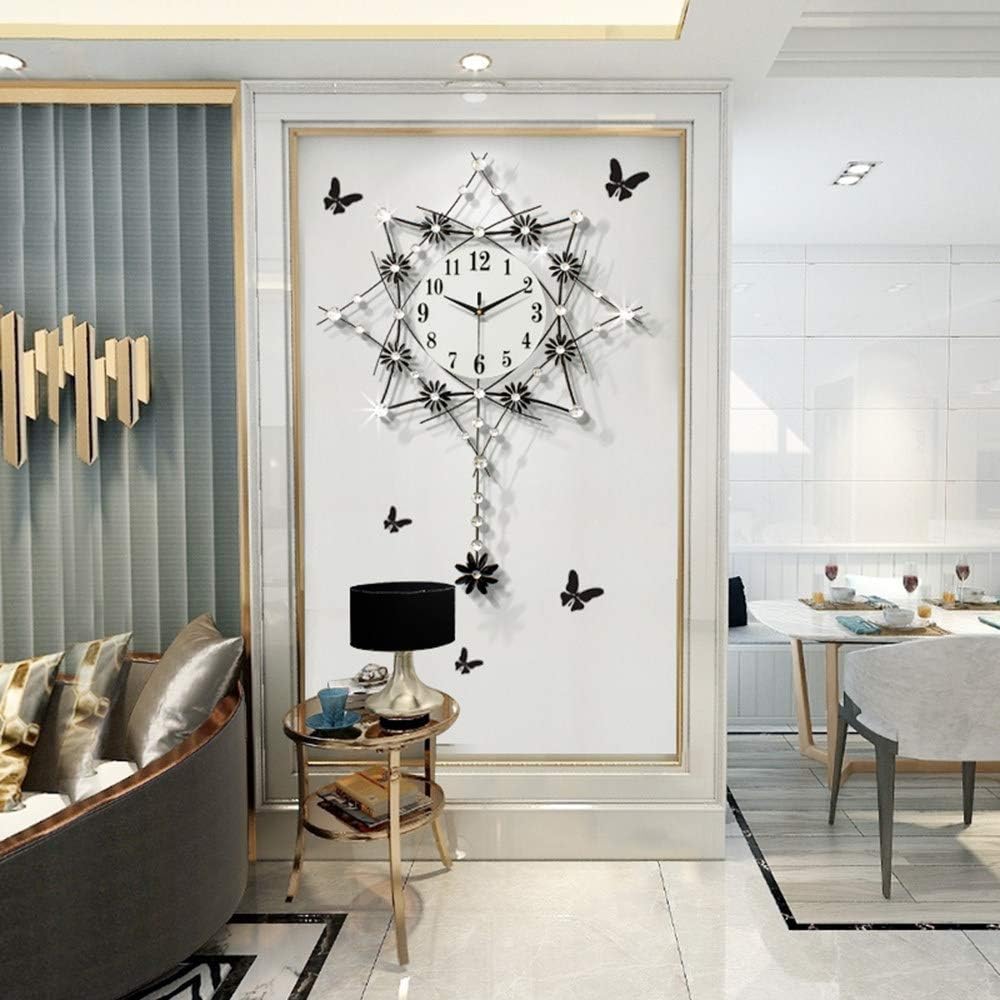 SimpluAcasa™ Ceas decorativ de perete metal cu pendul 60x60 cm design — Confort Practic Pentru Casa Ta