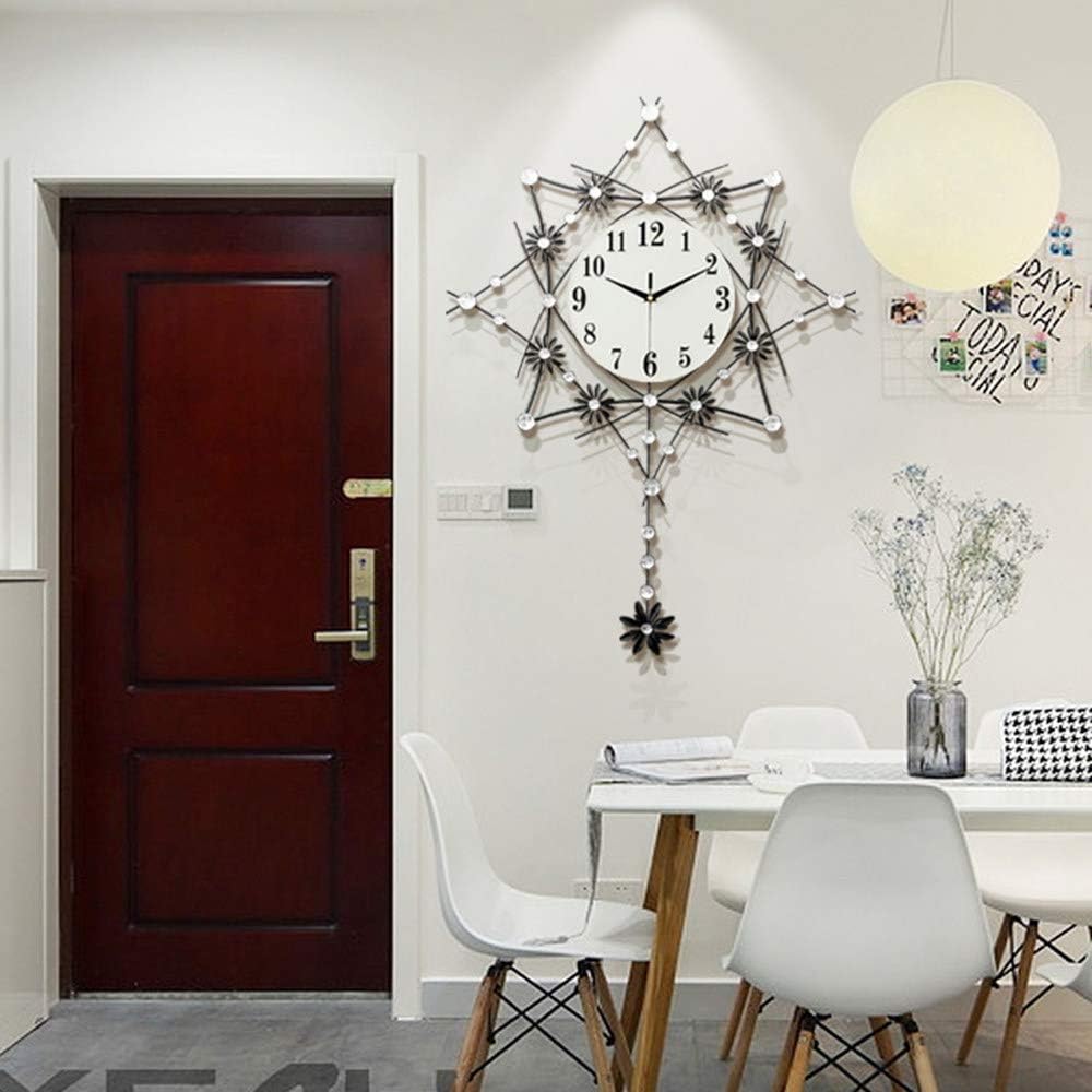 SimpluAcasa™ Ceas decorativ de perete metal cu pendul 60x60 cm design — Confort Practic Pentru Casa Ta