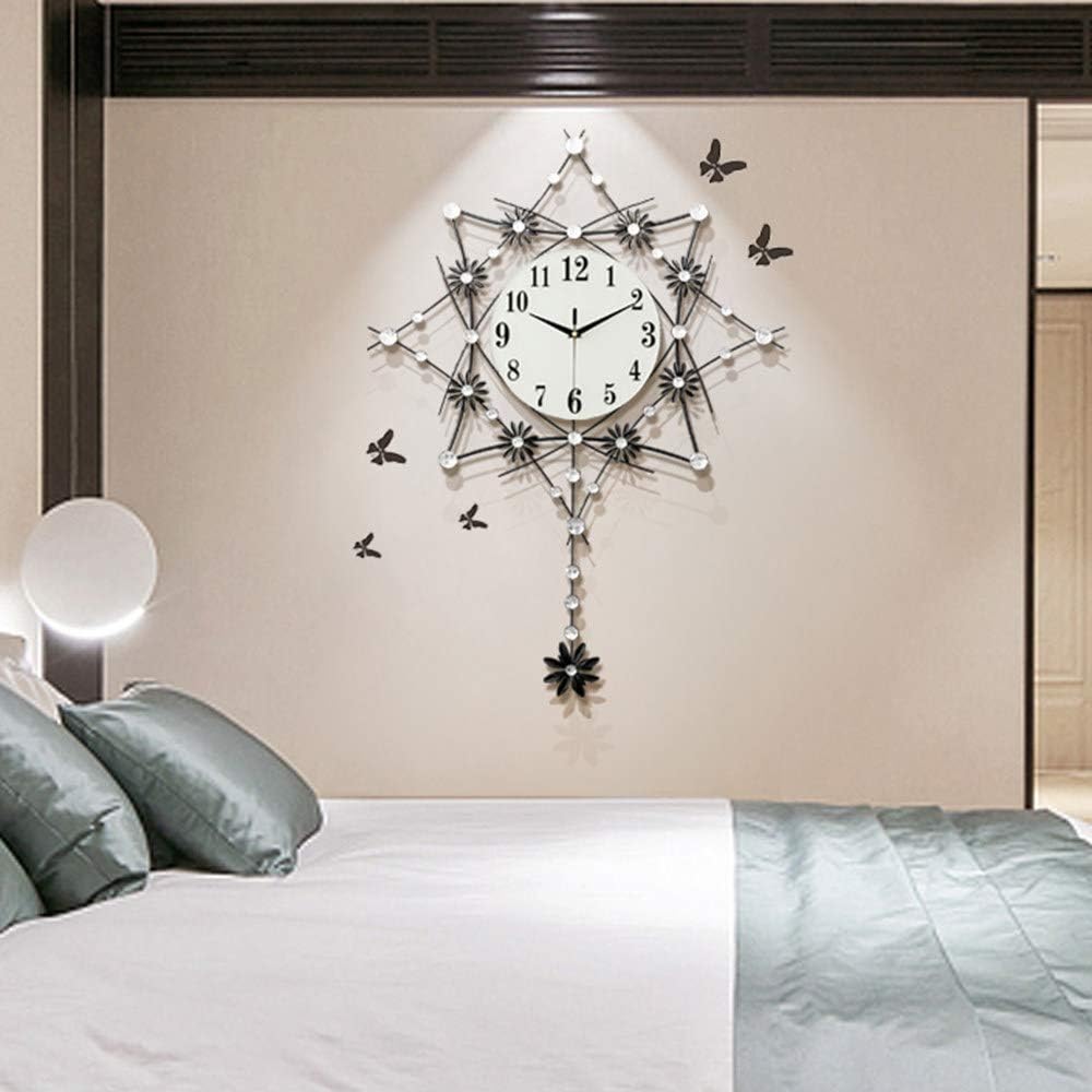 SimpluAcasa™ Ceas decorativ de perete metal cu pendul 60x60 cm design — Confort Practic Pentru Casa Ta