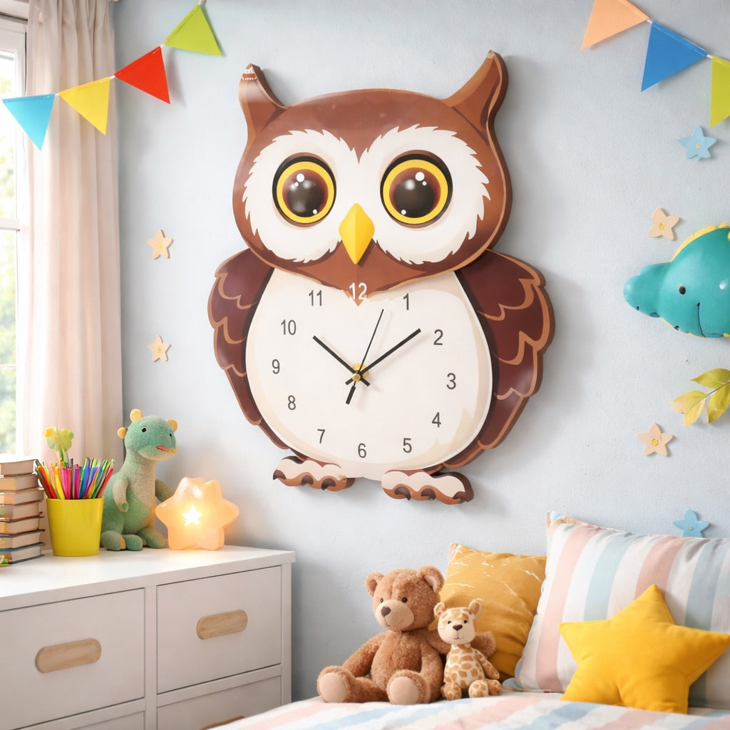 SimpluAcasa™ Ceas perete copii  din lemn design modern 39x22 cm — Util Pentru Familie și Copii