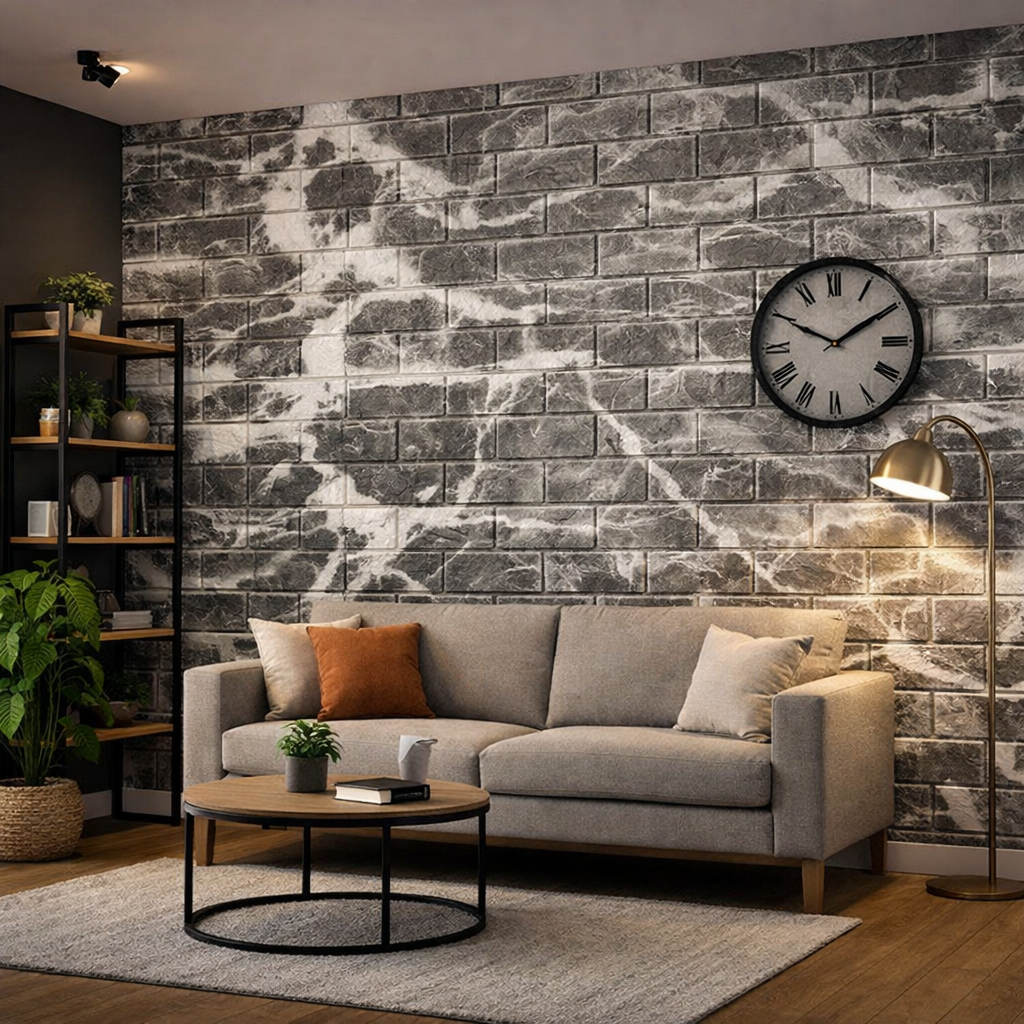 SimpluAcasa™ Tapet 3D caramida cu alb auto-adeziv pentru interior 70 x — Confort Practic Pentru Casa Ta Imagine secundară a produsului