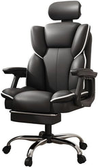 SimpluAcasa™ Scaun Ergonomic Directorial cu Suport Picioare Rabatabil Piele Ecologica — Confort Practic Pentru Casa Ta