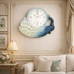 SimpluAcasa™ Ceas de perete decorativ cu paun – design elegant – — Confort Practic Pentru Casa Ta