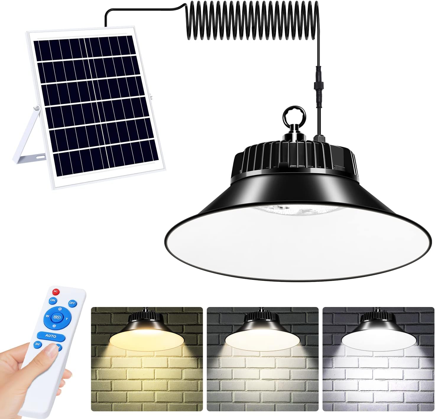 Lampa Solara LED 100/150W  de Hala cu Panou Solar Imagine principală a produsului