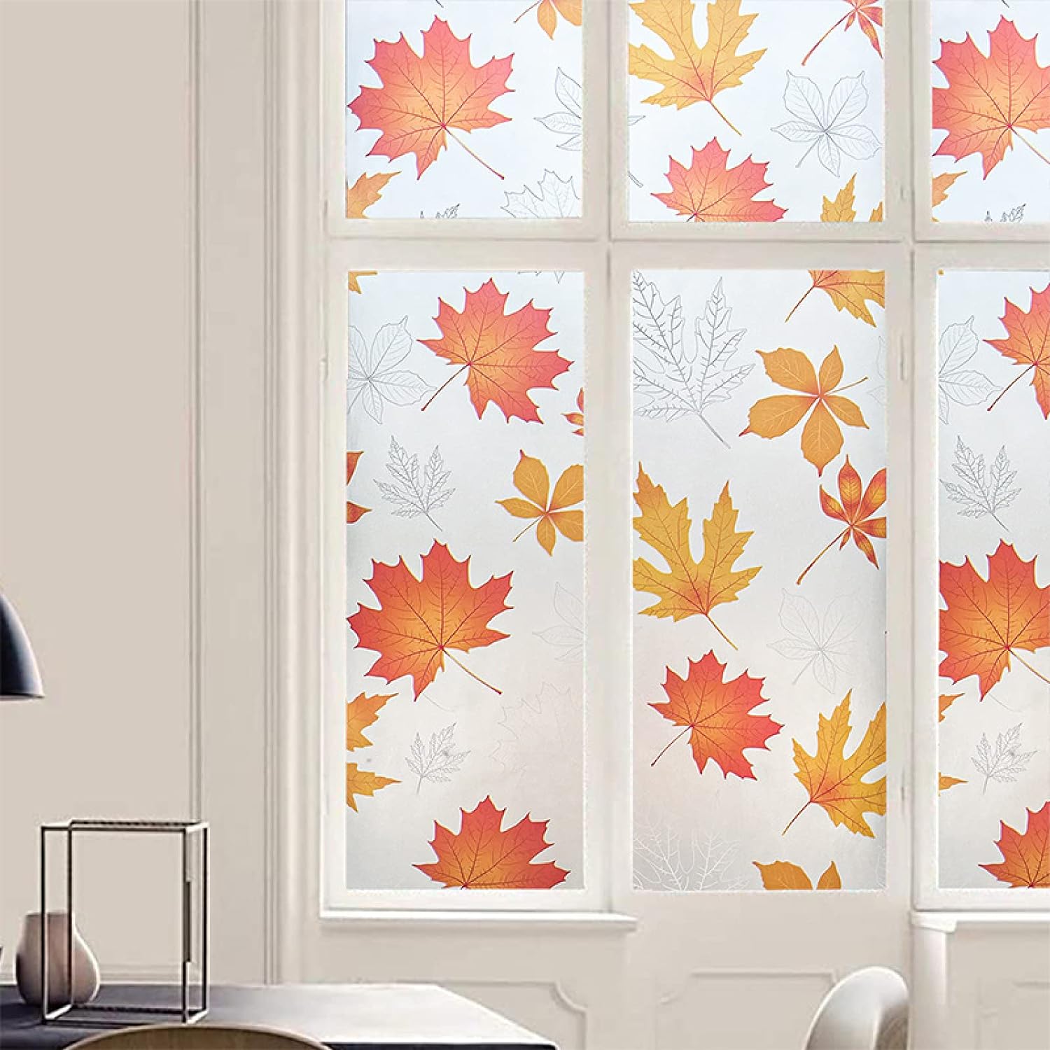 Folie autoadeziva geam, frunze aramii, 45 x 500 cm Imagine principală a produsului
