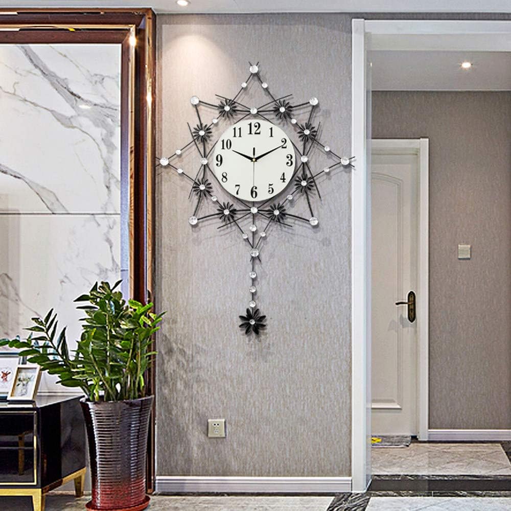 SimpluAcasa™ Ceas decorativ de perete metal cu pendul 60x60 cm design — Confort Practic Pentru Casa Ta