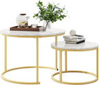 SimpluAcasa™ RESIGILAT - Set 2 masute rotunde de cafea cu efect — Confort Practic Pentru Casa Ta
