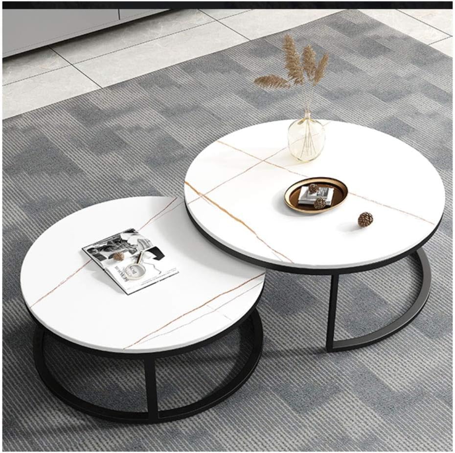 SimpluAcasa™ RESIGILAT - Set 2 masute rotunde de cafea cu efect — Confort Practic Pentru Casa Ta Imagine secundară a produsului