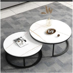 SimpluAcasa™ RESIGILAT - Set 2 masute rotunde de cafea cu efect — Confort Practic Pentru Casa Ta