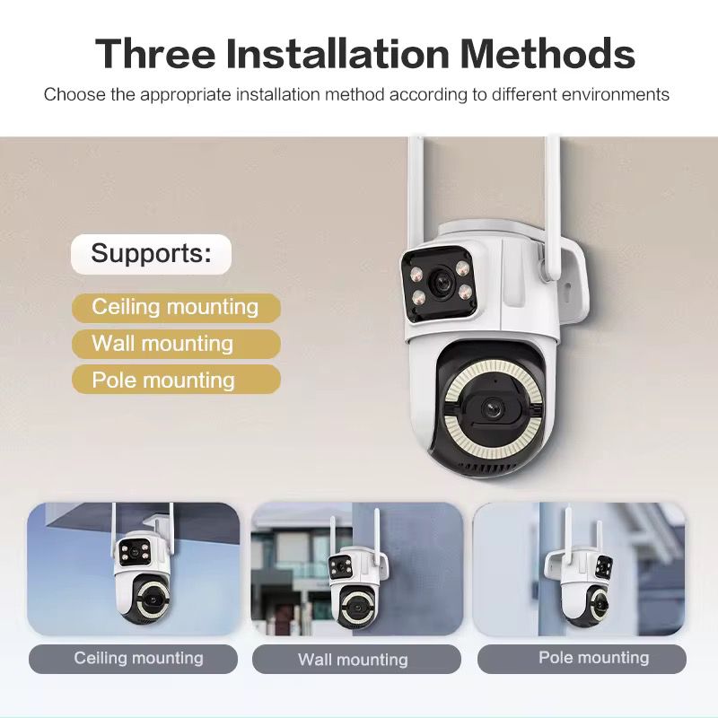 SimpluAcasa™ Camera supraveghere WiFi dual-lens 6MP cu vedere panoramica 360° — Control și Siguranță Zi de Zi