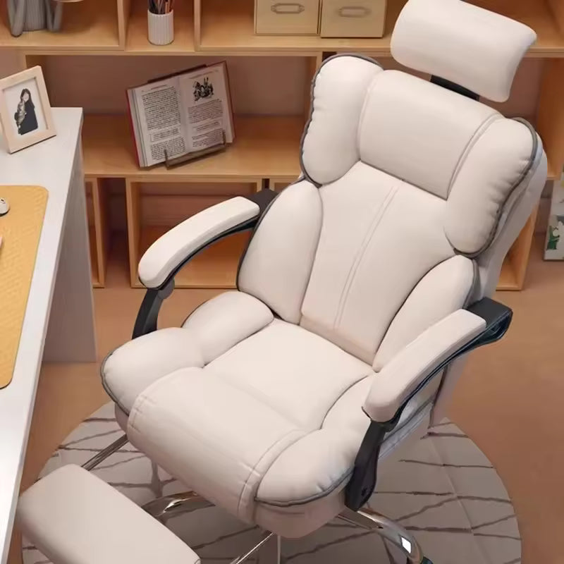 SimpluAcasa™ Scaun Ergonomic Directorial cu Suport Picioare Rabatabil Piele Ecologica — Confort Practic Pentru Casa Ta