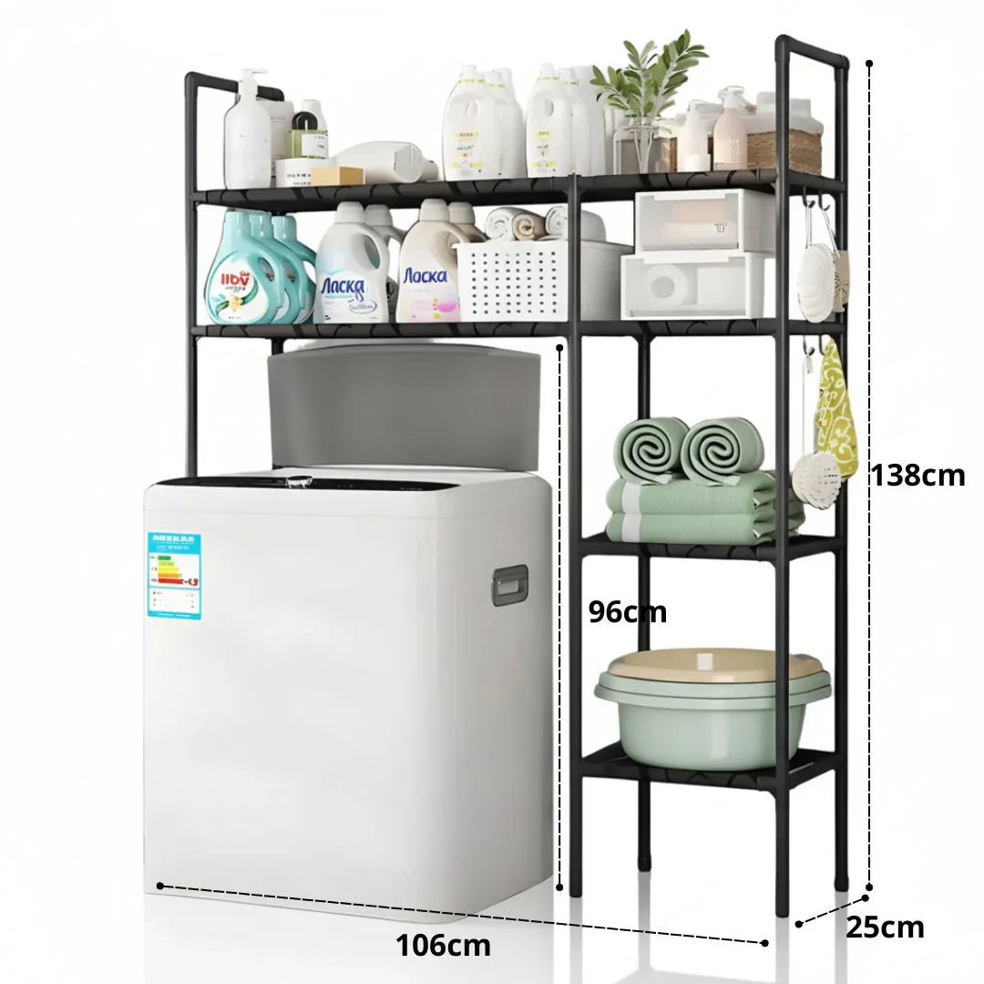 SimpluAcasa™ Raft Depozitare Masina Spalat sau Toaleta 138x106x25cm Metal — Confort Practic Pentru Casa Ta