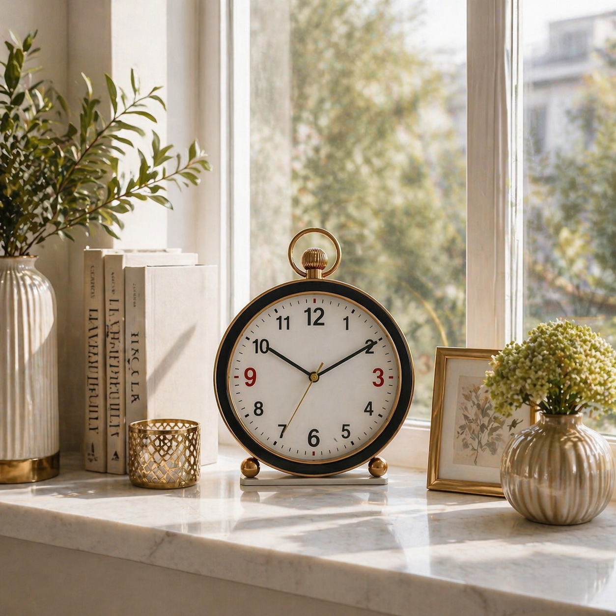SimpluAcasa™ Ceas decorativ de masa 28.5x21.5 cm — Confort Practic Pentru Casa Ta