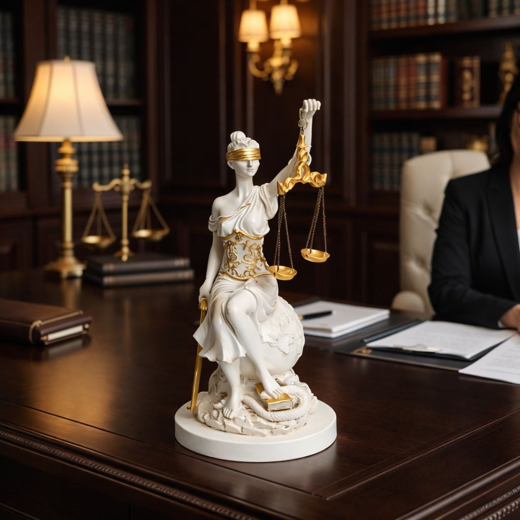 SimpluAcasa™ decorativa Lady Justice 34 cm – simbol al echilibrului si — Confort Practic Pentru Casa Ta Imagine secundară a produsului