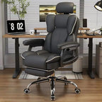 SimpluAcasa™ Scaun Ergonomic Directorial cu Suport Picioare Rabatabil Piele Ecologica — Confort Practic Pentru Casa Ta