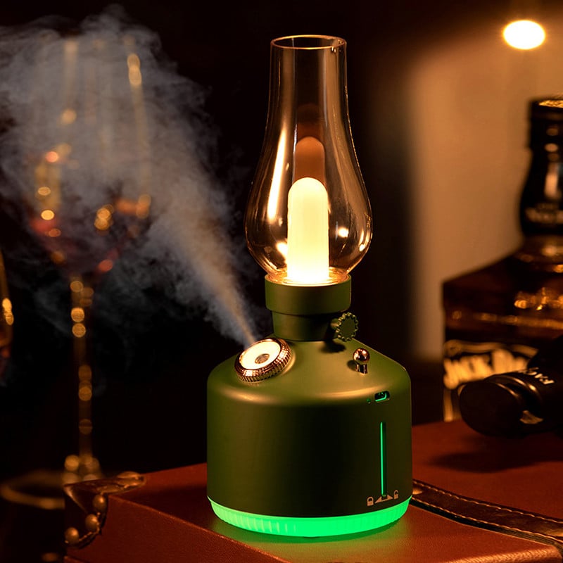 SimpluAcasa™ Umidificator Aroma Lampa Vintage cu Efect Flacara si Lumina Ambientala — Ambient Modern Pentru Acasă Imagine principală a produsului