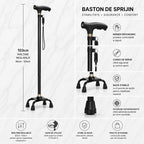 SimpluAcasa™ Baston de sprijin reglabil cu 4 puncte de sustinere — Mai Mult Confort Oriunde