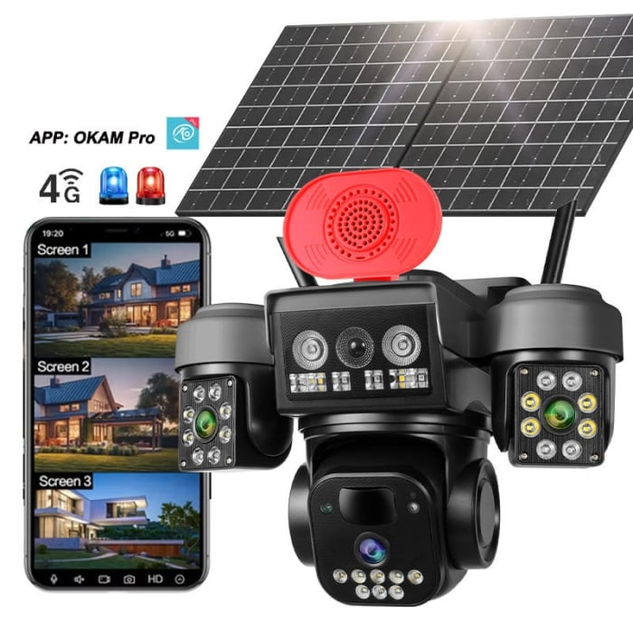 SimpluAcasa™ Camera Video PTZ 4G 12MP Alimentare Solara IP66 Vedere 355 — Control și Siguranță Zi de Zi Imagine principală a produsului
