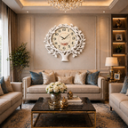 SimpluAcasa™ Ceas de perete decorativ  60x56 cm design elegant pentru living — Confort Practic Pentru Casa Ta