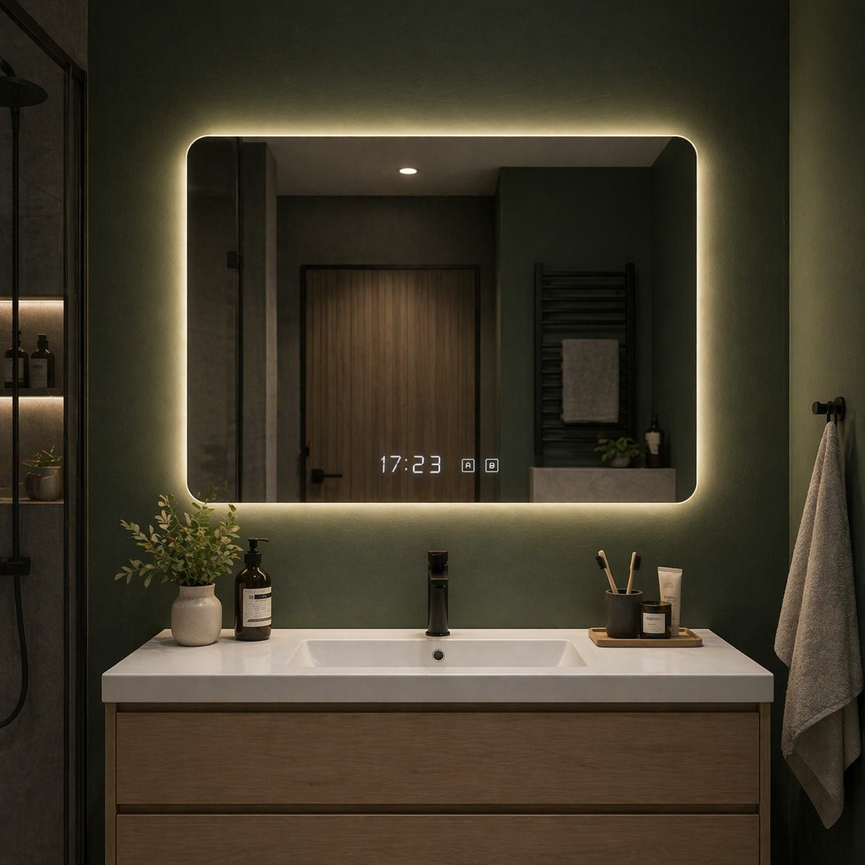 SimpluAcasa™ Oglinda Led Premium 80x60 — Confort Practic Pentru Casa Ta