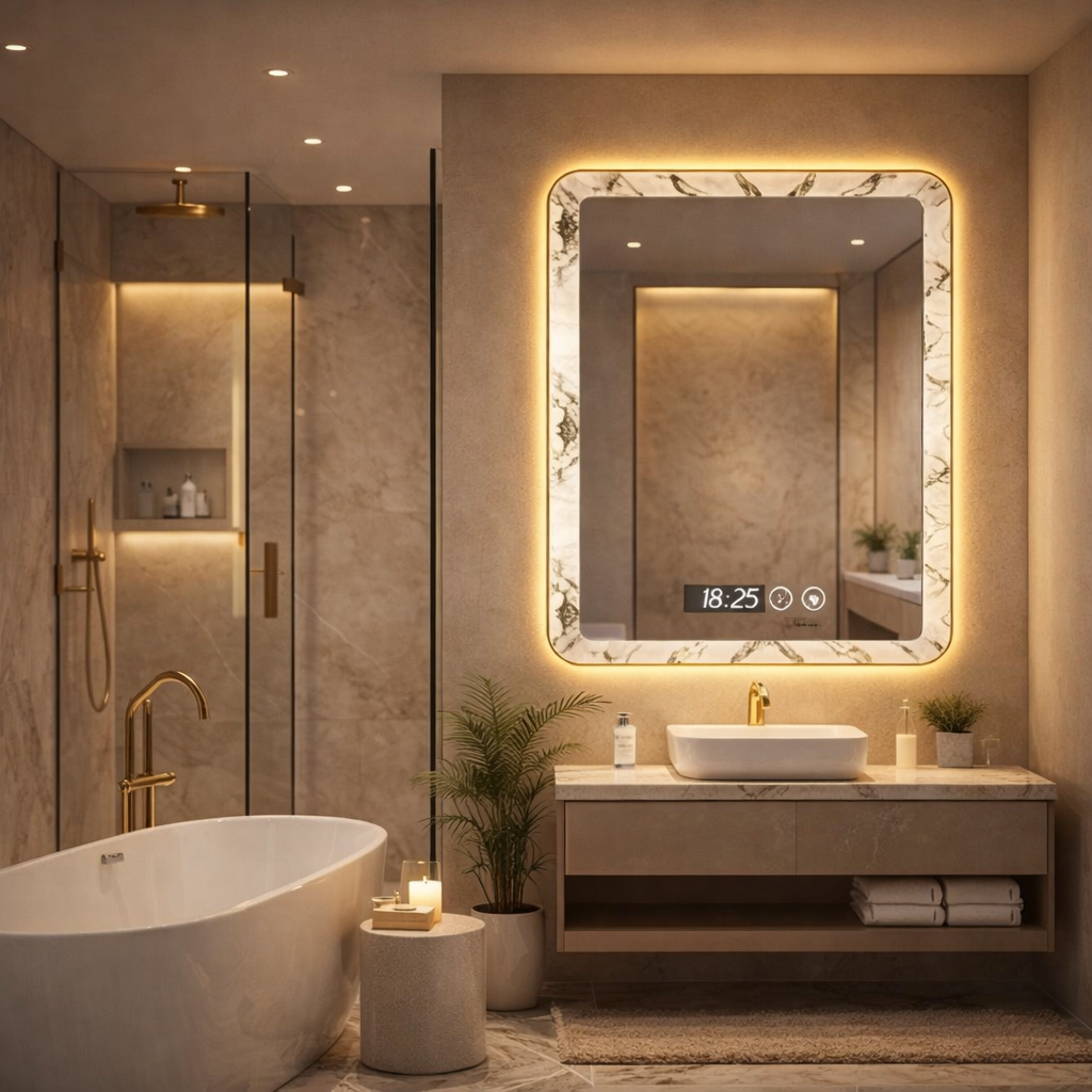 SimpluAcasa™ Oglinda LED 80x60 cm — Confort Practic Pentru Casa Ta