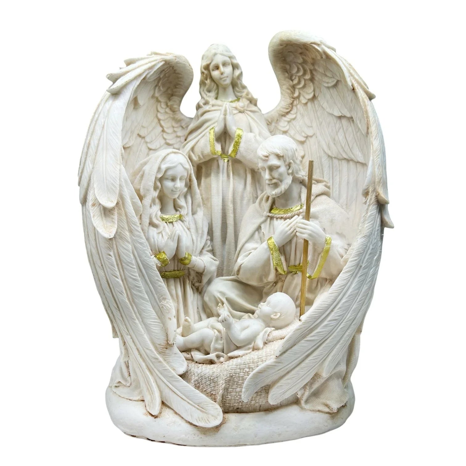 SimpluAcasa™ decorativa scena Nasterea Domnului cu inger decor religios elegant 23 — Confort Practic Pentru Casa Ta Imagine secundară a produsului