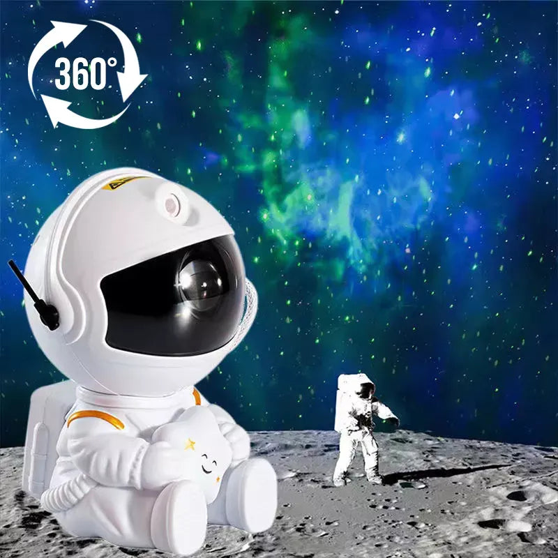 Proiector stele, ABS/PVC, model astronaut, alimentare USB, Alb Imagine principală a produsului