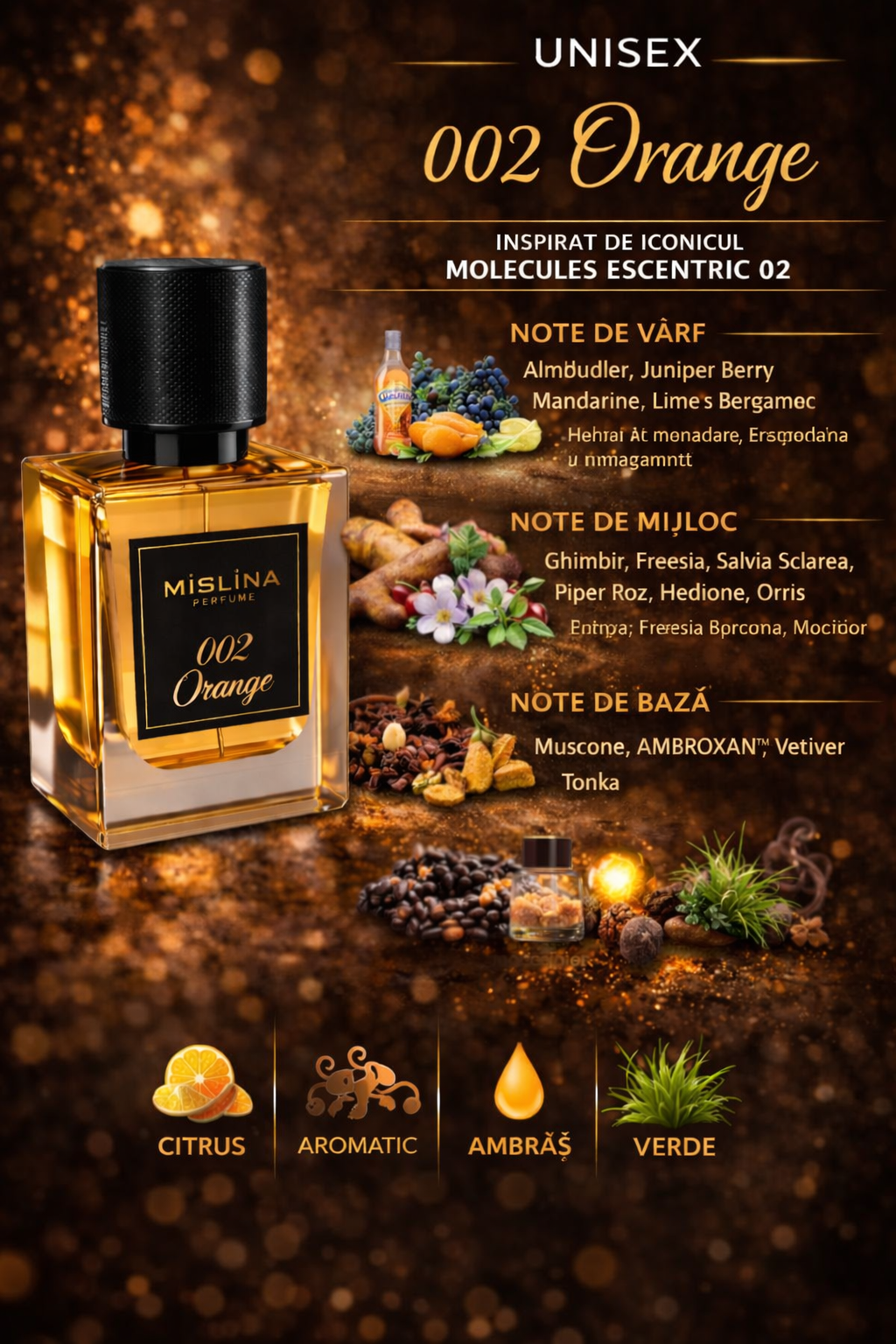 Parfum Mislina Unisex 002 Orange 50ml, inspirat din Molecules 02, M071 Imagine secundară a produsului