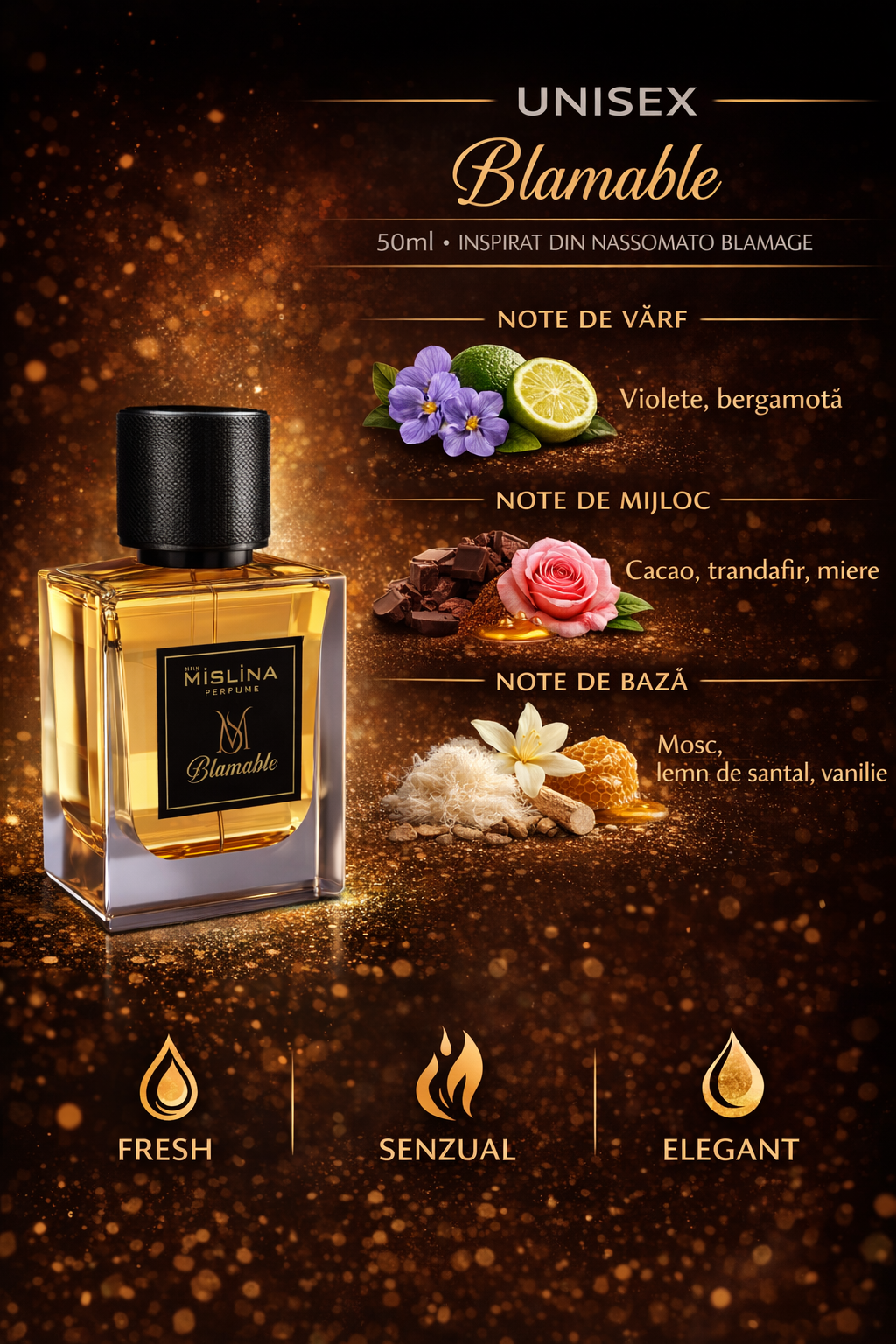 Parfum Mislina Unisex Blamable 50ml, inspirat din Nassomato Blamage, M134 Imagine secundară a produsului