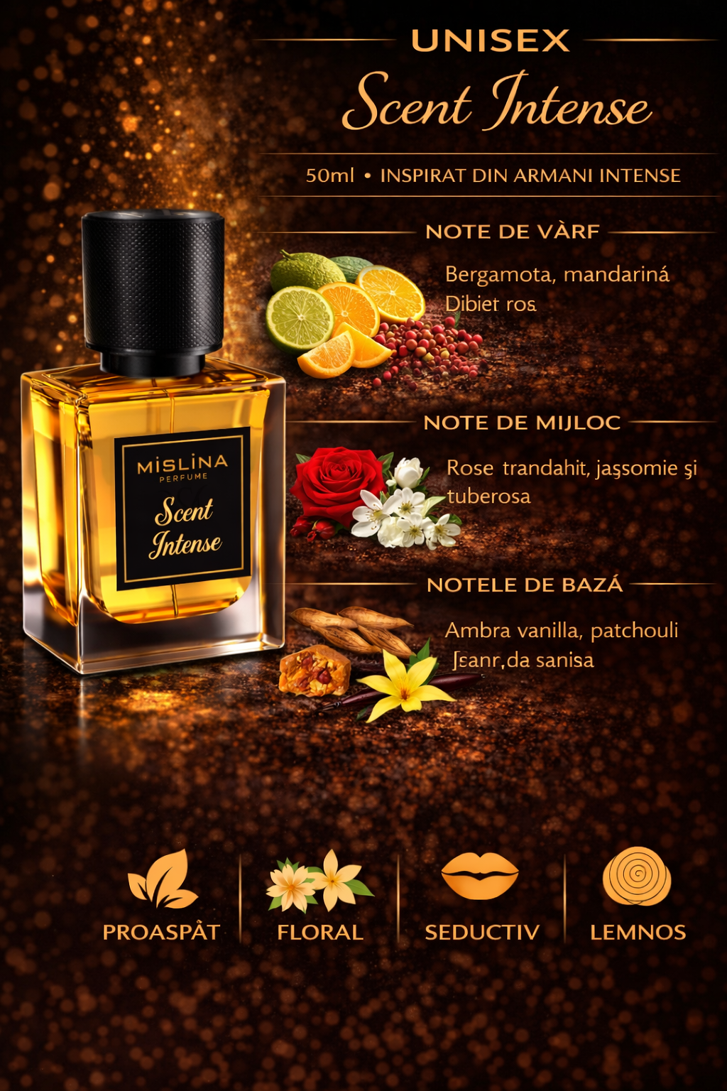 Parfum Mislina Unisex 50ml, inspirat din Scent Intense, M069