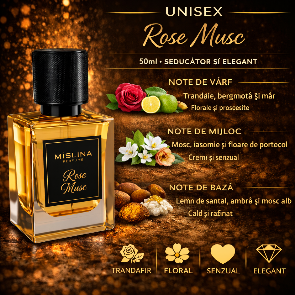 Parfum Mislina Unisex Rose Musc 50ml, inspirat din Montale Rose Musc, M080