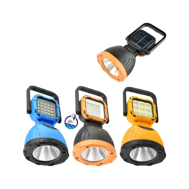Lanterna portabila multifunctionala cu incarcare solara si reincarcabila prin USB, cu lumina de lucru ajustabila la 180° pentru camping Imagine principală a produsului