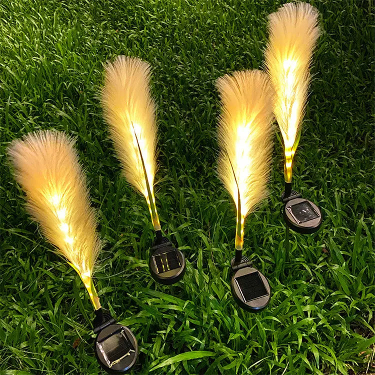 Set 2 lampi solare tip stuf de pampas pentru gradina Imagine principală a produsului