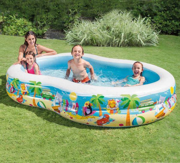 Piscina gonflabila Intex, 260x160x46 cm, 2 inele, Swim Center Seashore Imagine principală a produsului