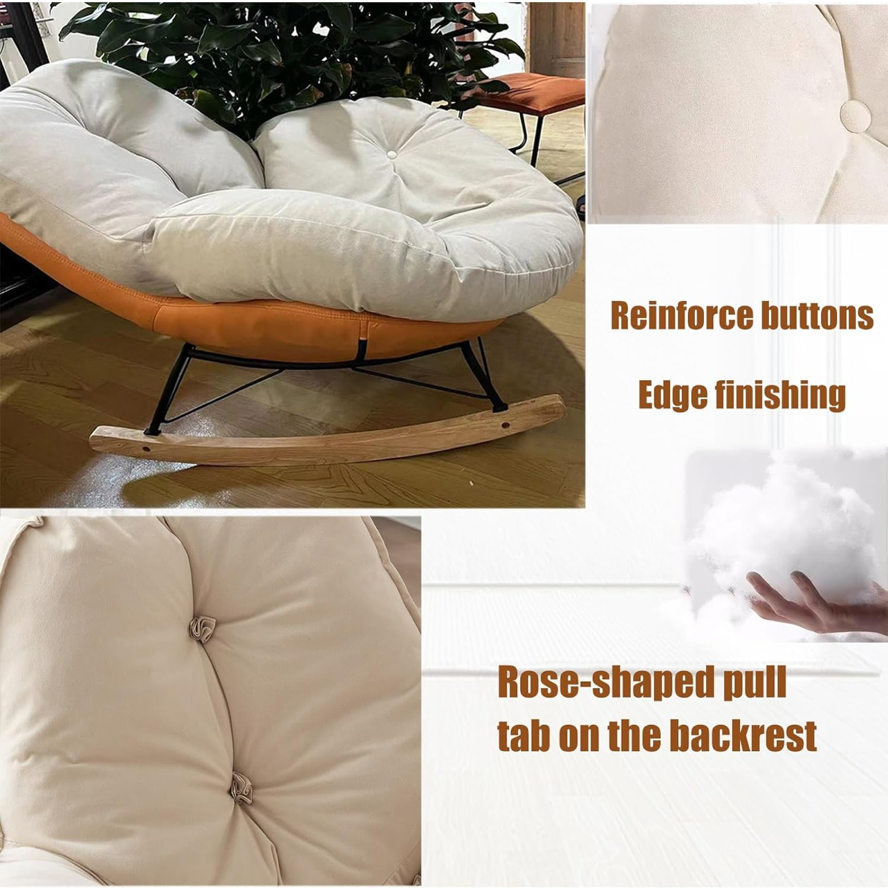 SimpluAcasa™ RESIGILAT - Fotoliu balansoar Cloud Rocker — Confort Practic Pentru Casa Ta