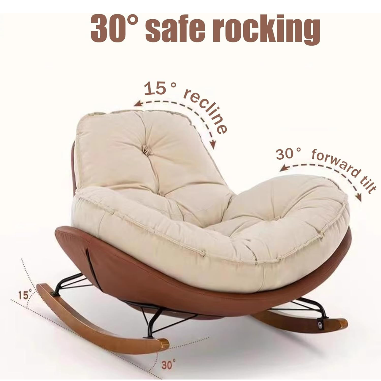SimpluAcasa™ RESIGILAT - Fotoliu balansoar Cloud Rocker — Confort Practic Pentru Casa Ta