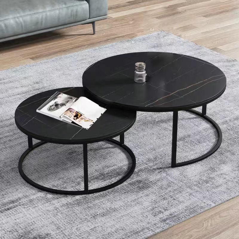 SimpluAcasa™ RESIGILAT - Set 2 masute rotunde de cafea cu efect — Confort Practic Pentru Casa Ta