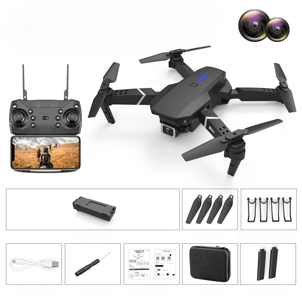 SimpluAcasa™ RESIGILAT - Drona inteligenta E88 Pro cu camere 4K — Utilitate Smart Zi de Zi Imagine secundară a produsului