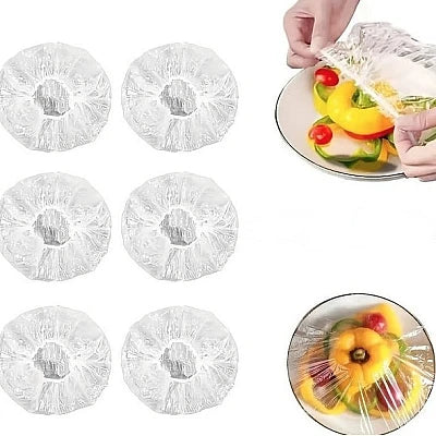 Set 100 huse alimentare de unică folosință cu bandă elastică, 22-38 cm, transparente Imagine principală a produsului