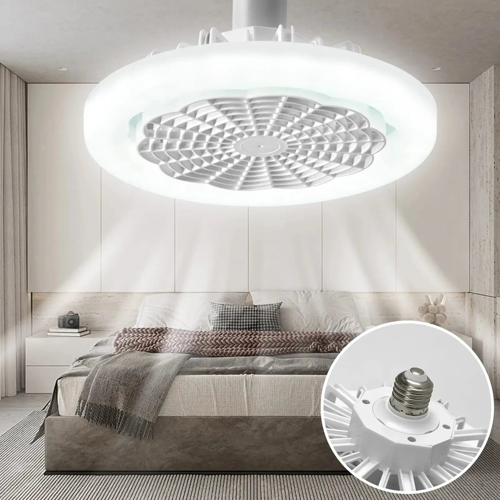 Lampa LED tavan, cu ventilator si telecomanda, 30W Imagine principală a produsului